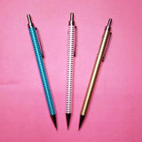 Shiny Silver Circle Metal Automatic Mechanical Pencil 0.5mm