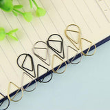Rain Drop Metal Bookmark Paper Clip