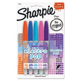 Sharpie Fine Electro Pop Marker, Assorted, 5 Markers