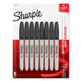 Sharpie Fine Point Permanent Markers, Black, 8 Count