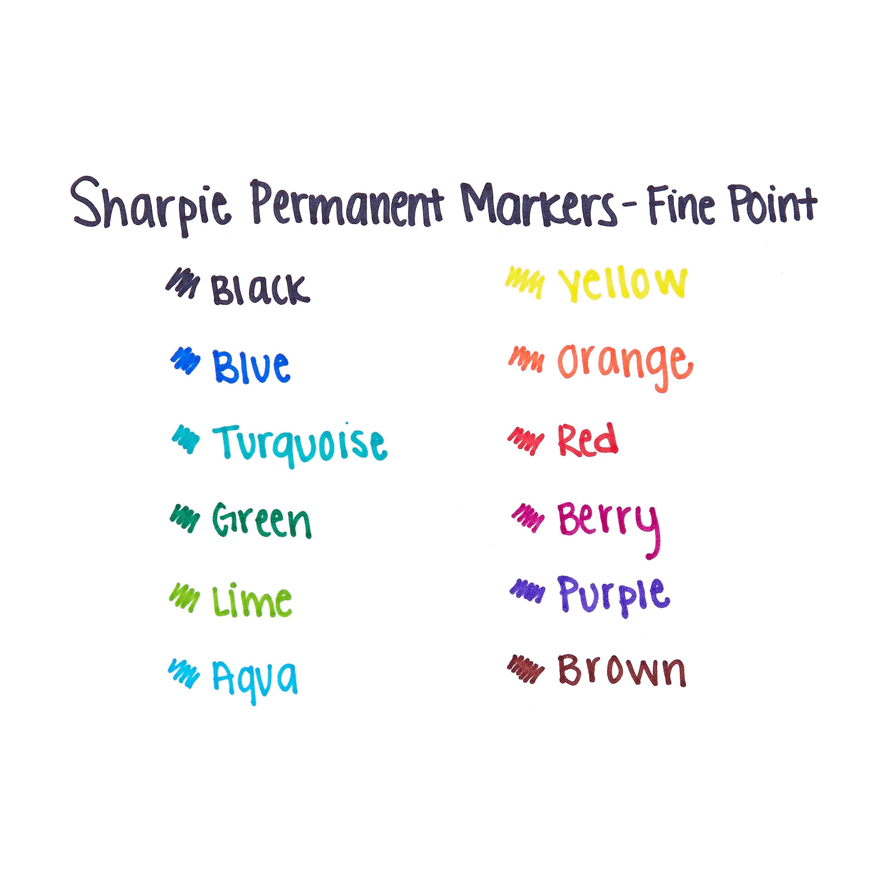 Sharpie Permanent Markers, Fine Point, Black, 2 Count