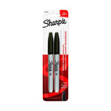 Sharpie Permanent Markers, Fine Point, Black, 2 Count