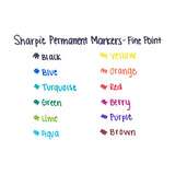 Sharpie Permanent Markers, Fine Point, Black, 5 Count