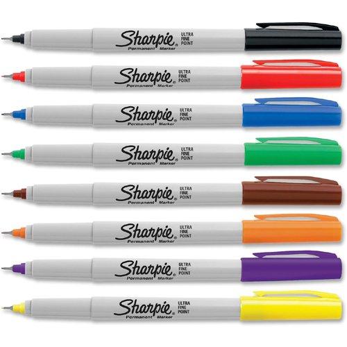 Sharpie Permanent Markers, Ultra Fine Point, Classic Colors, 8 Count