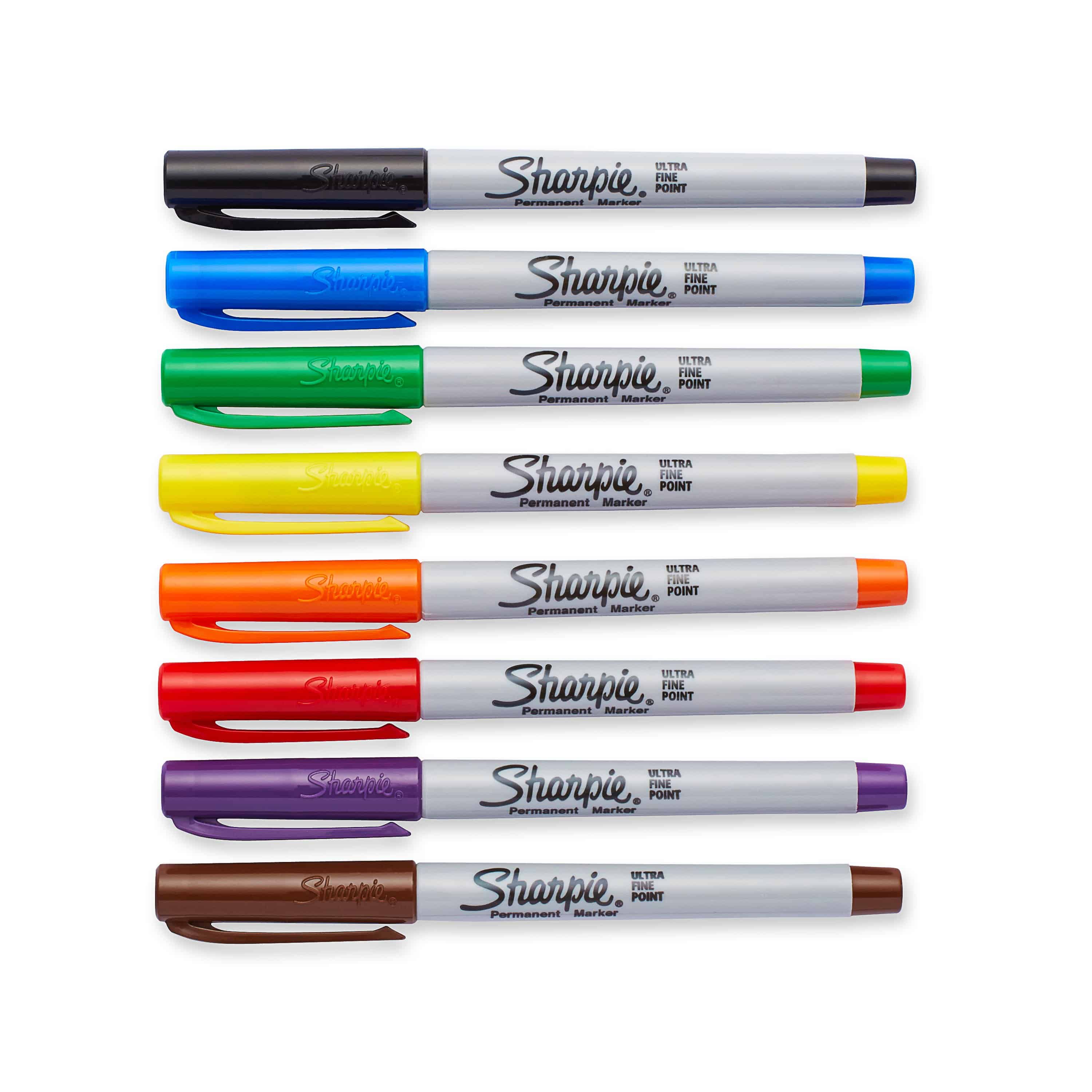 Sharpie Permanent Markers, Ultra Fine Point, Classic Colors, 8 Count