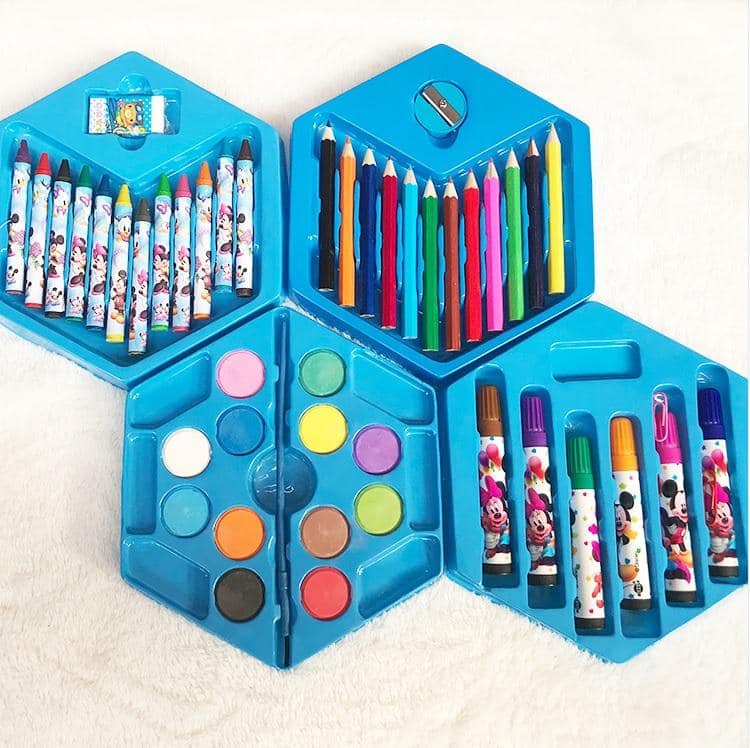 Sketch Pens, Crayons, Pencils and Water Colors Box-46 Pieces