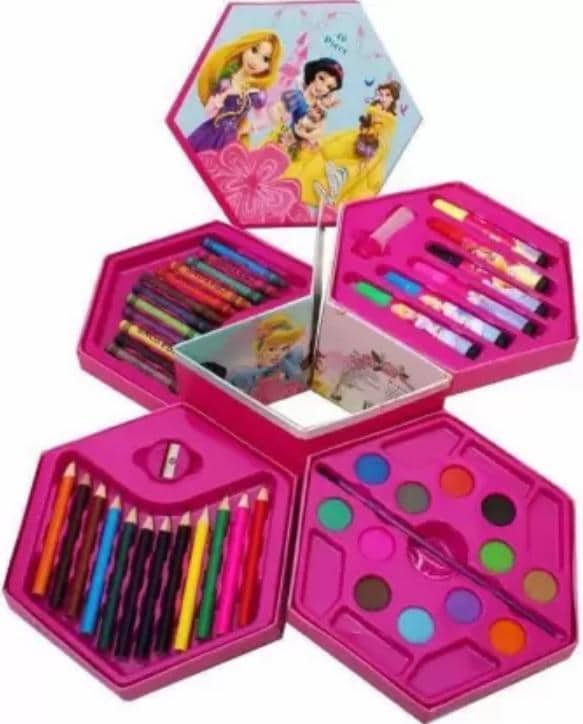 Sketch Pens, Crayons, Pencils and Water Colors Box-46 Pieces