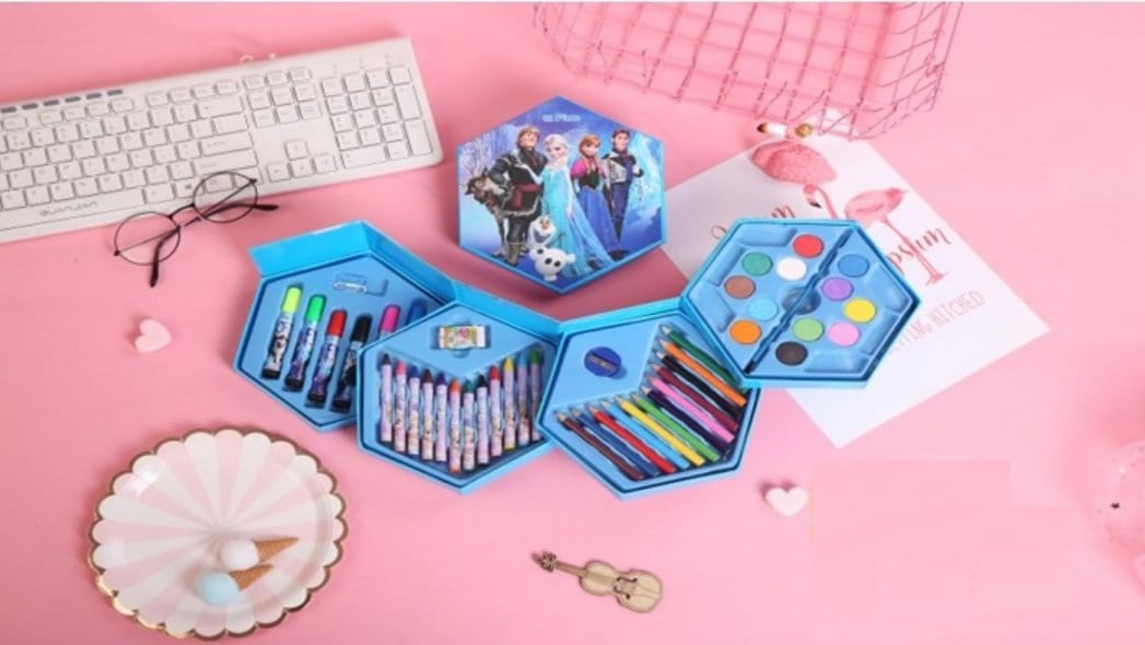 Sketch Pens, Crayons, Pencils and Water Colors Box-46 Pieces