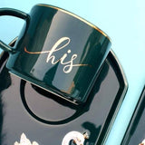 Swan Heart Mug Set-Dark Green