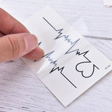 Black Heart Wave Temporary Tattoo Style 2