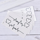 Black Heart Wave Temporary Tattoo Style 2
