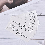 Black Heart Wave Temporary Tattoo Style 2