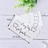 Black Heart Wave Temporary Tattoo Style 2
