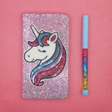 Unicorn Sequin Hardcover Notebook/Diary With Glitter Pen