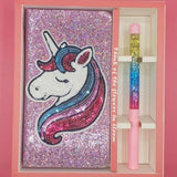 Unicorn Sequin Hardcover Notebook/Diary With Glitter Pen