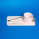 Love Coffee Ceramic Mug Saucer Set