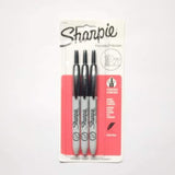 Sharpie® Retractable Permanent Markers, Ultra-Fine Point, Black, Pack Of 3 Markers