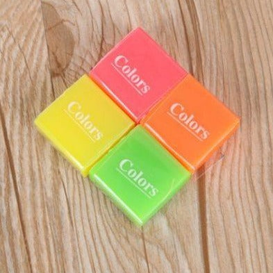 Colors Fluorescent Jelly Eraser Set of 4