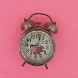 Retro European Leafy Landscape Copper Twin Bell Desk Clock / Alarm Clock with Night Led Light