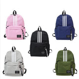 White Stripes Canvas Backpack
