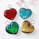 Sequin Heart Key Ring