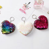 Sequin Heart Key Ring