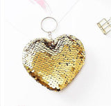 Sequin Heart Key Ring
