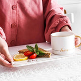Love Couple His & Her Coffee Ceramic Mug Saucer Set