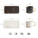 Love Couple His & Her Coffee Ceramic Mug Saucer Set