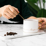 Love Coffee Ceramic Mug Saucer Set