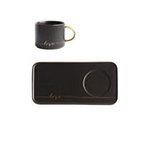 Love Coffee Ceramic Mug Saucer Set