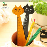 Cat Straight Ruler Wooden