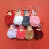 Sleeping Baby Doll Pom Pom Fluffy Key Ring