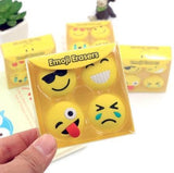 Mini Cute Cartoon Smile Face Emoji Eraser Set of 4