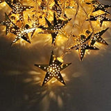 LED Golden Metal Hollow Star Fairy Light