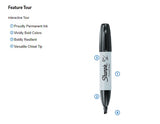 Sharpie Permanent Markers, Chisel Tip, Black, 4 Count