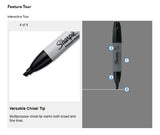 Sharpie Permanent Markers, Chisel Tip, Black, 4 Count